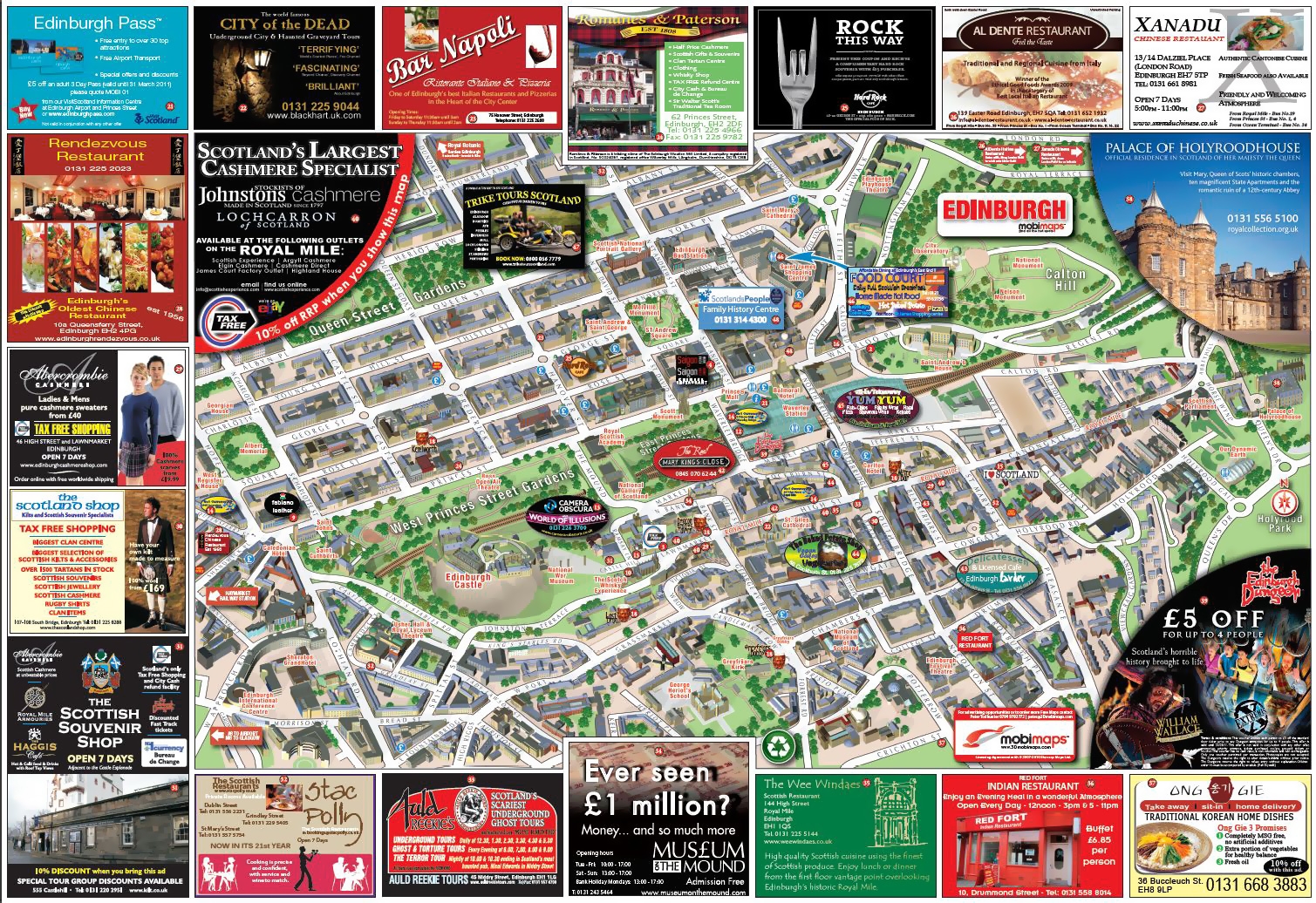 Edinburgh Tourist Map Printable