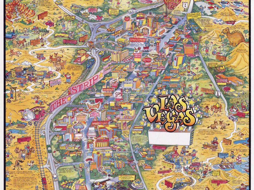 Large Detailed Tourist Illustrated Map Of Las Vegas Vidiani Maps Of All Countries In One Place