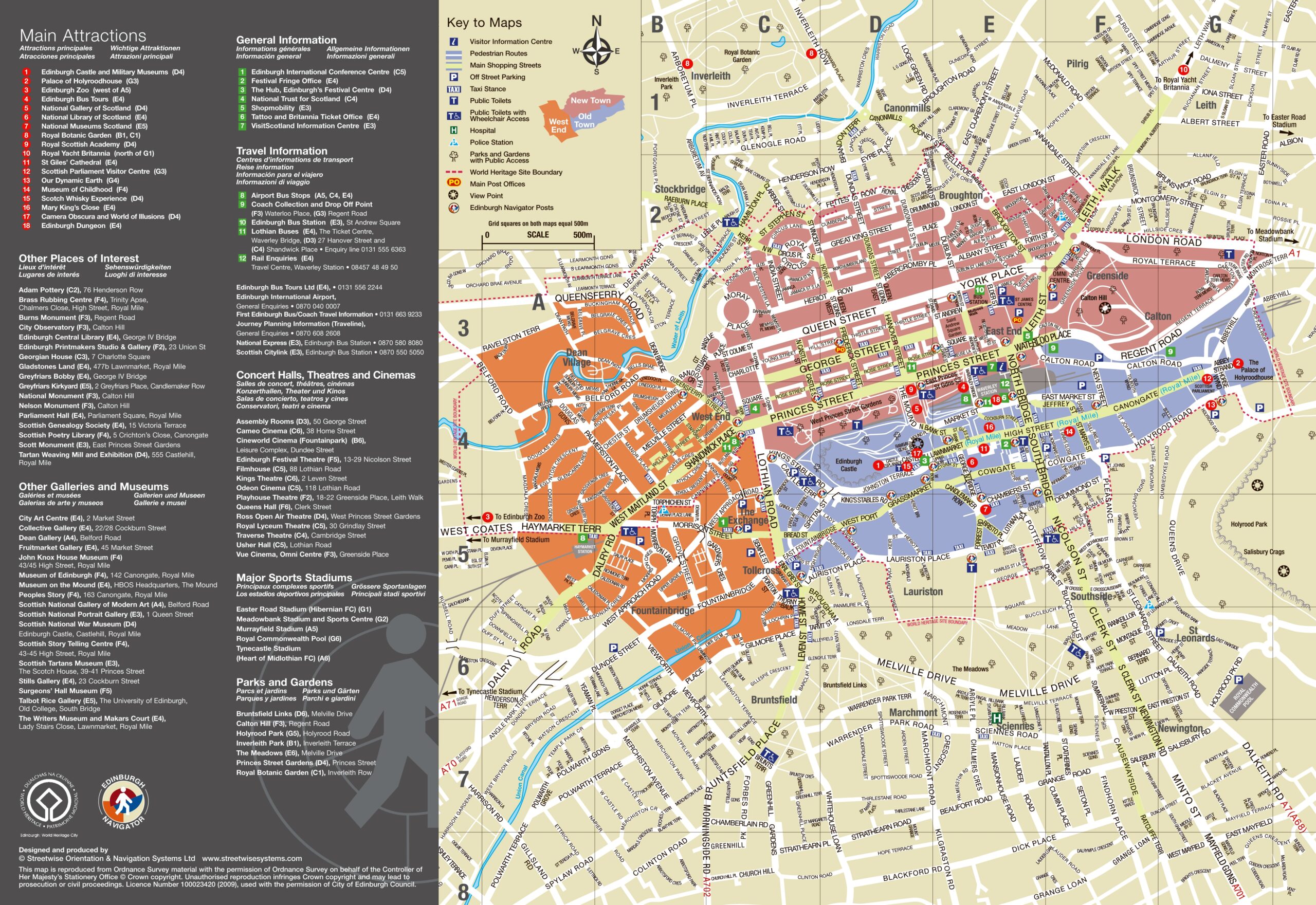 Large Detailed Tourist Map Of Edinburgh City Edinburgh City Large Detailed Tourist Map Vidiani Maps Of All Countries In One Place