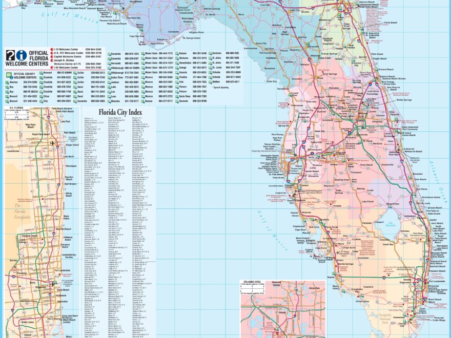 Large Detailed Tourist Map Of Florida Ontheworldmap