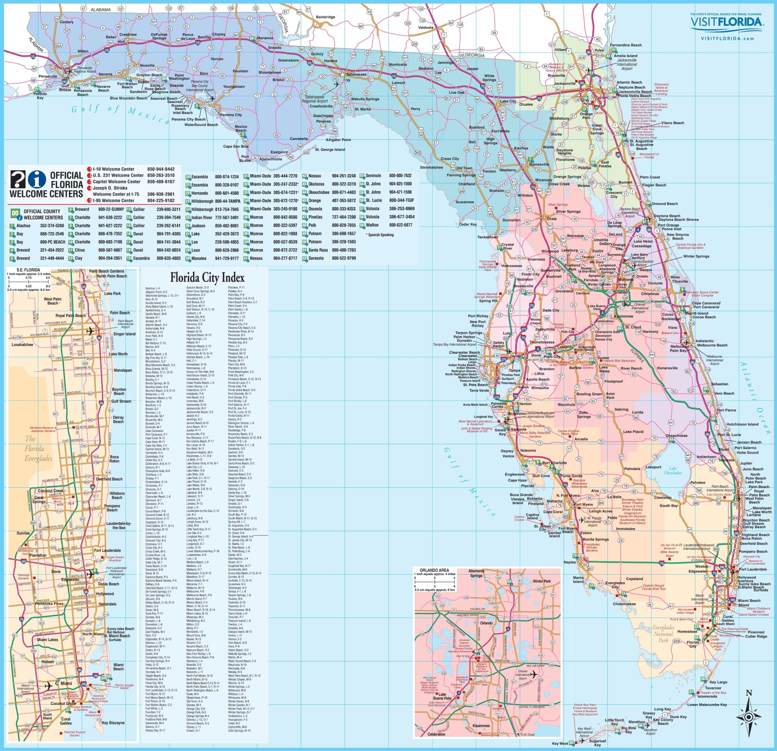 Large Detailed Tourist Map Of Florida Ontheworldmap