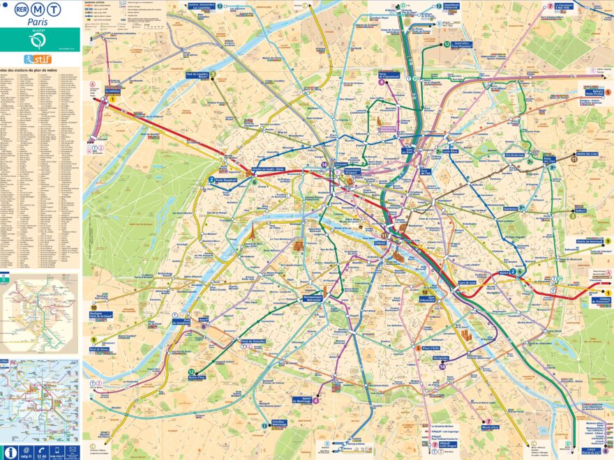 Large Detailed Tourist Map Of Paris With Metro Ontheworldmap