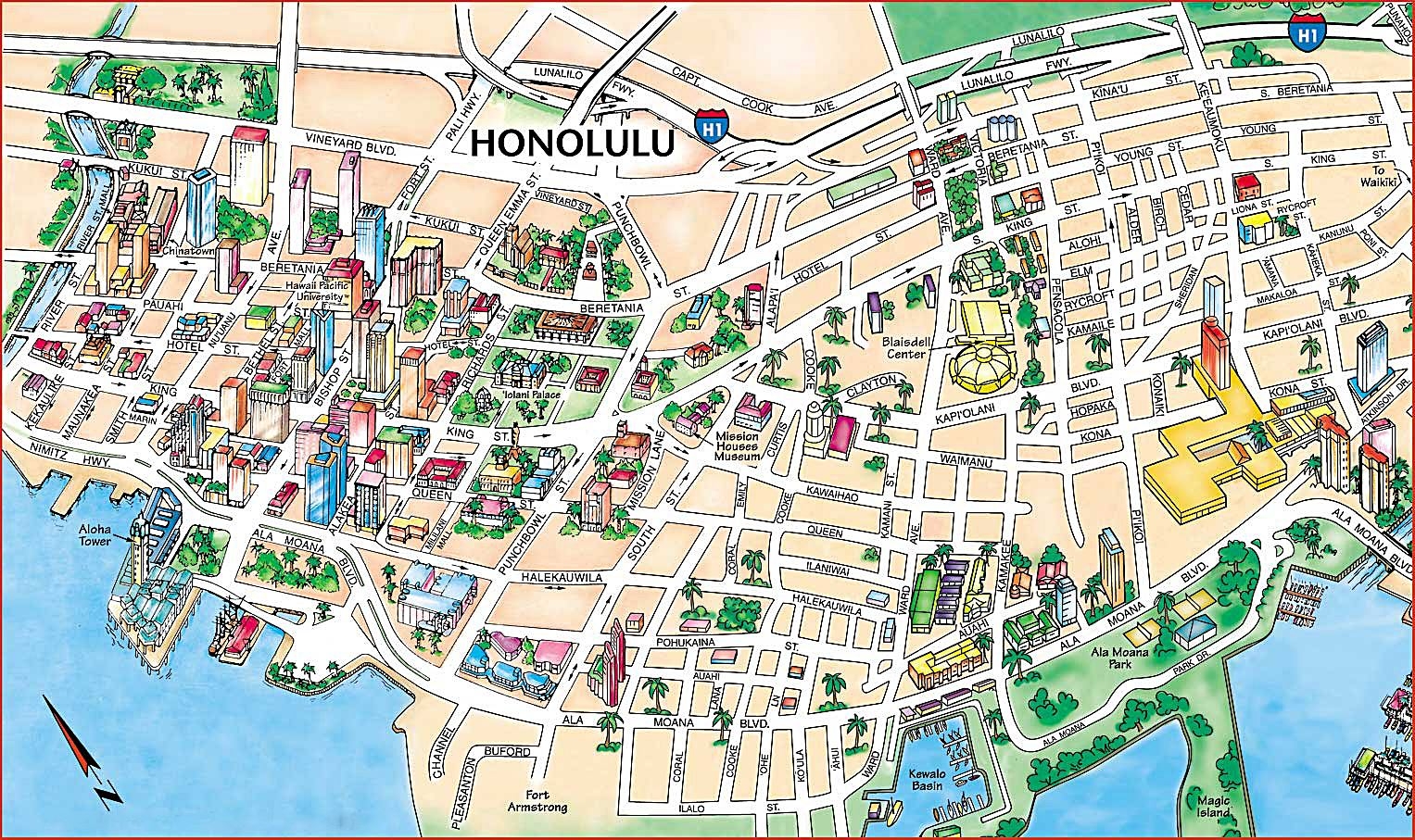 Large Honolulu Maps For Free Download And Print High Resolution And Detailed Maps