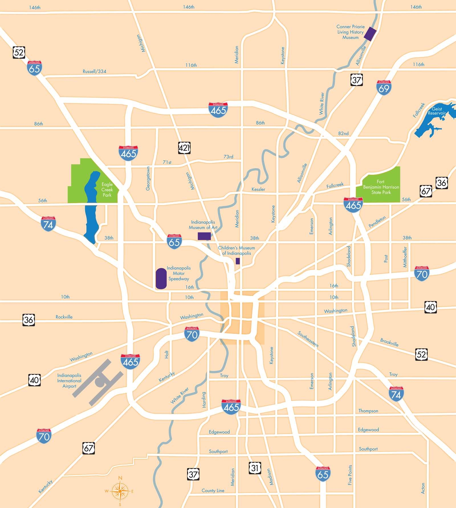 Large Indianapolis Maps For Free Download And Print High Resolution And Detailed Maps