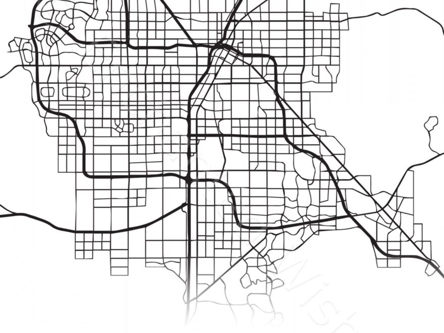 Large Las Vegas City Map Print Wall Art Printable Prints