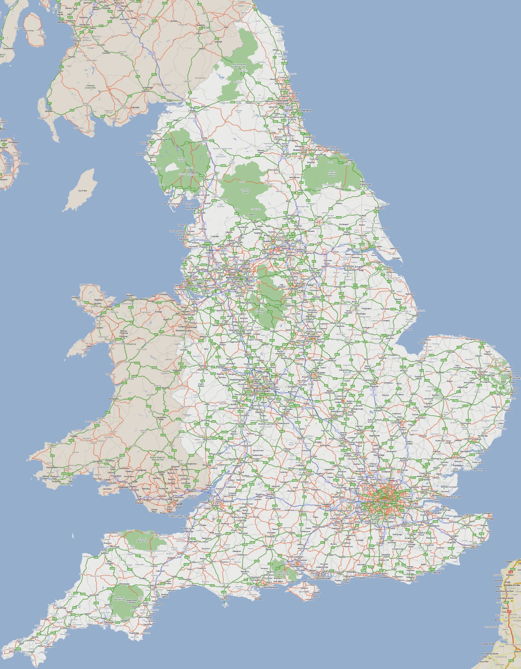 Printable Road Map Of England