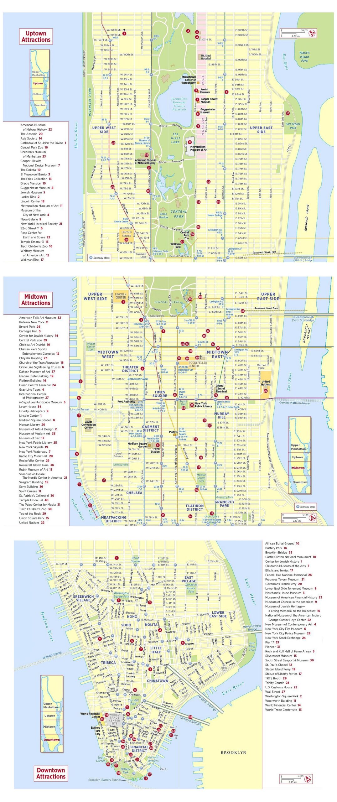 Large Printable New York Mahattan Tourist Map