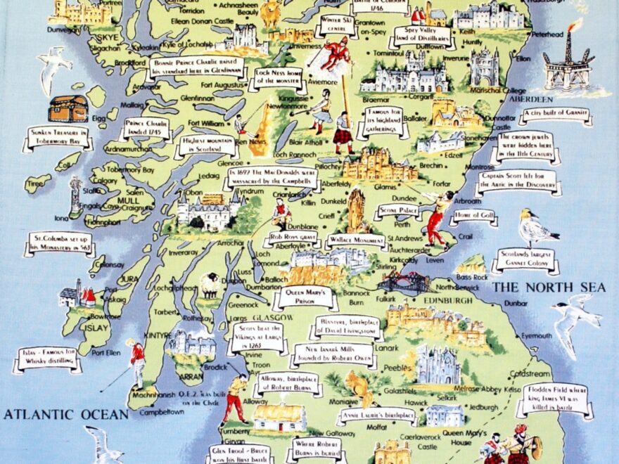 Large Tourist Illustrated Map Of Scotland Scotland United Kingdom Europe Mapsland Maps Of The World