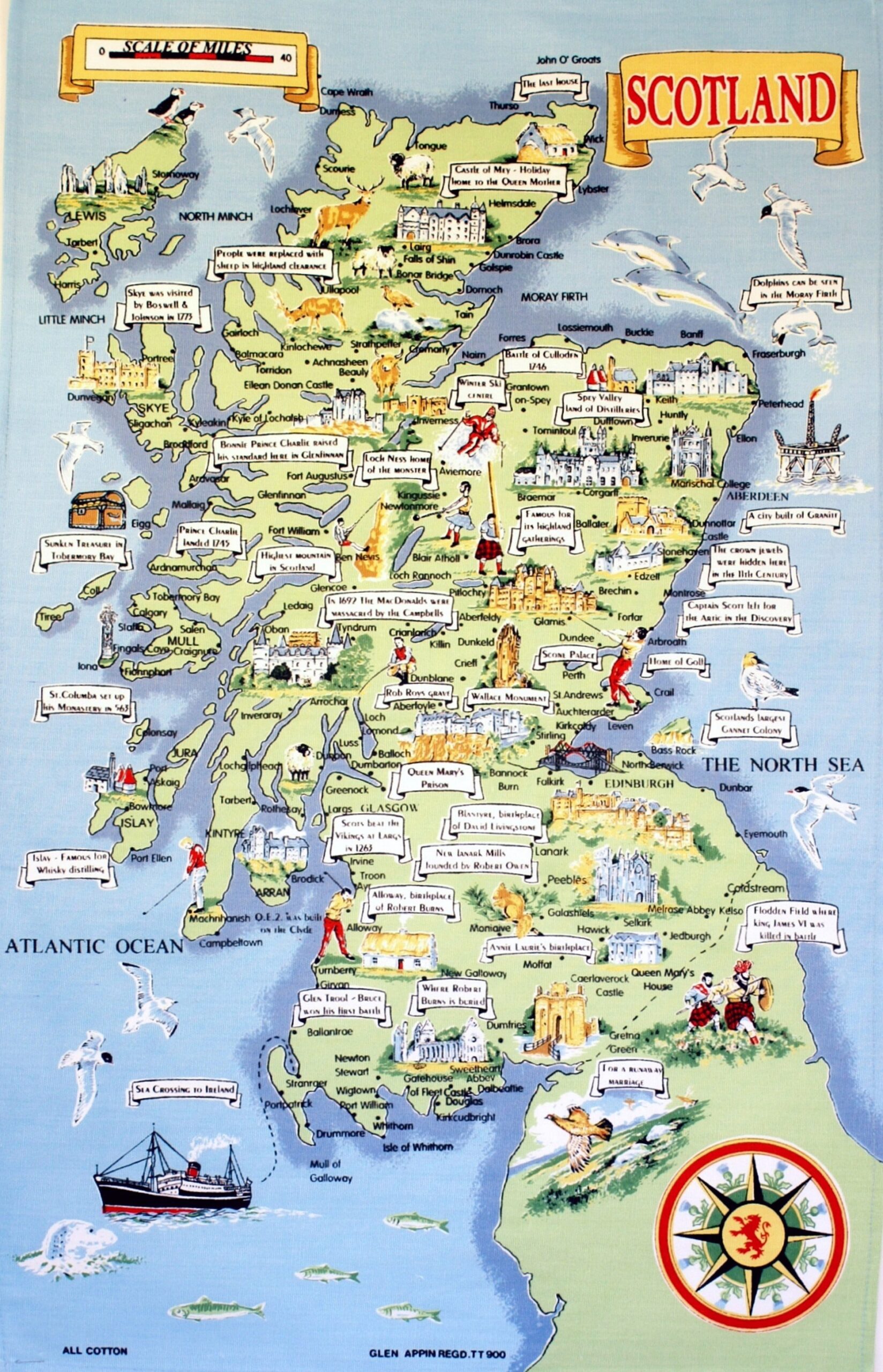Large Tourist Illustrated Map Of Scotland Scotland United Kingdom Europe Mapsland Maps Of The World