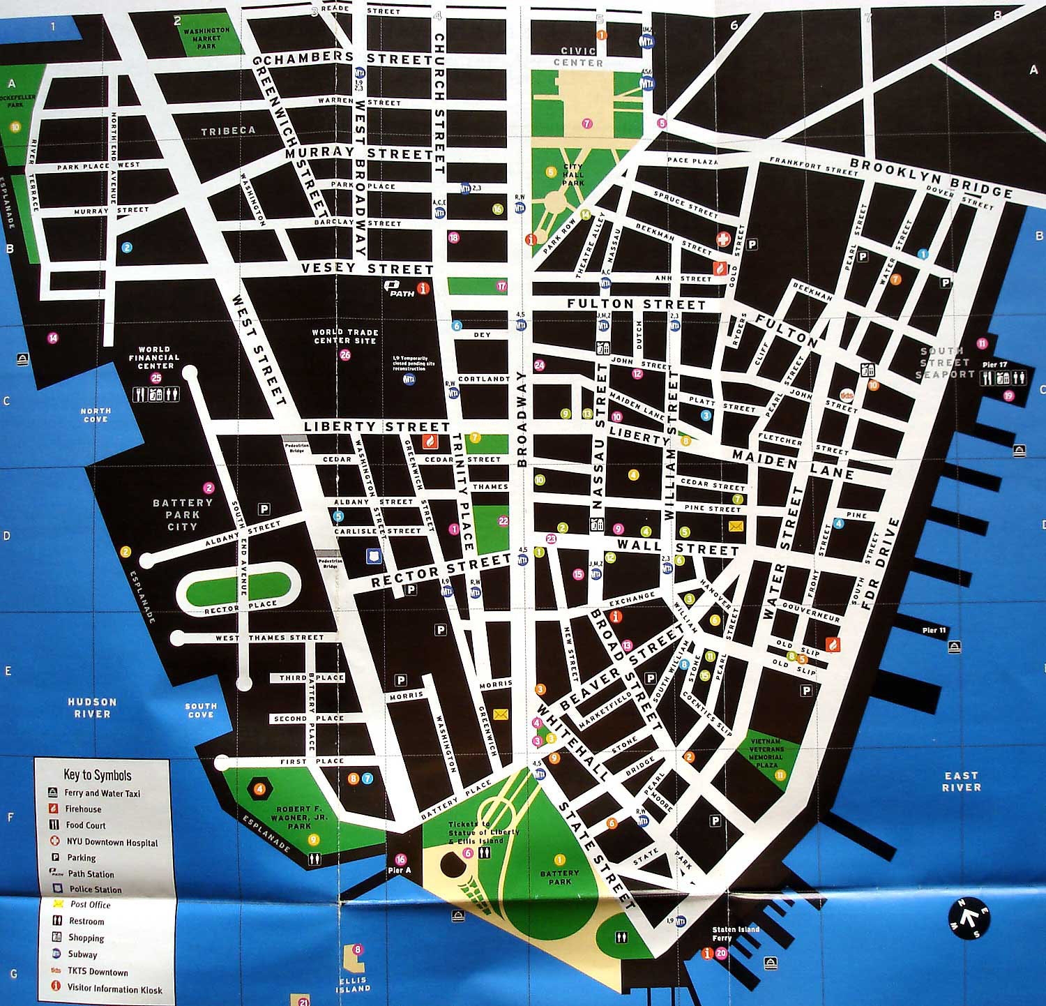 Lower Manhattan Street Map Printable