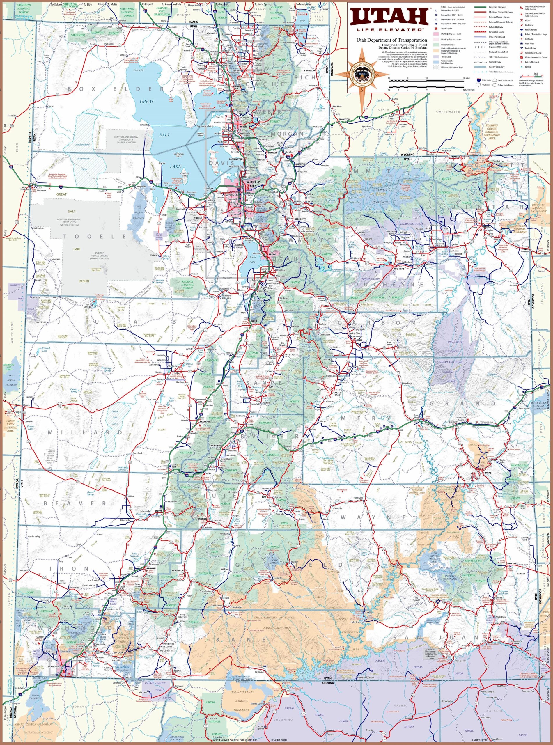 Free Printable Map Of Utah