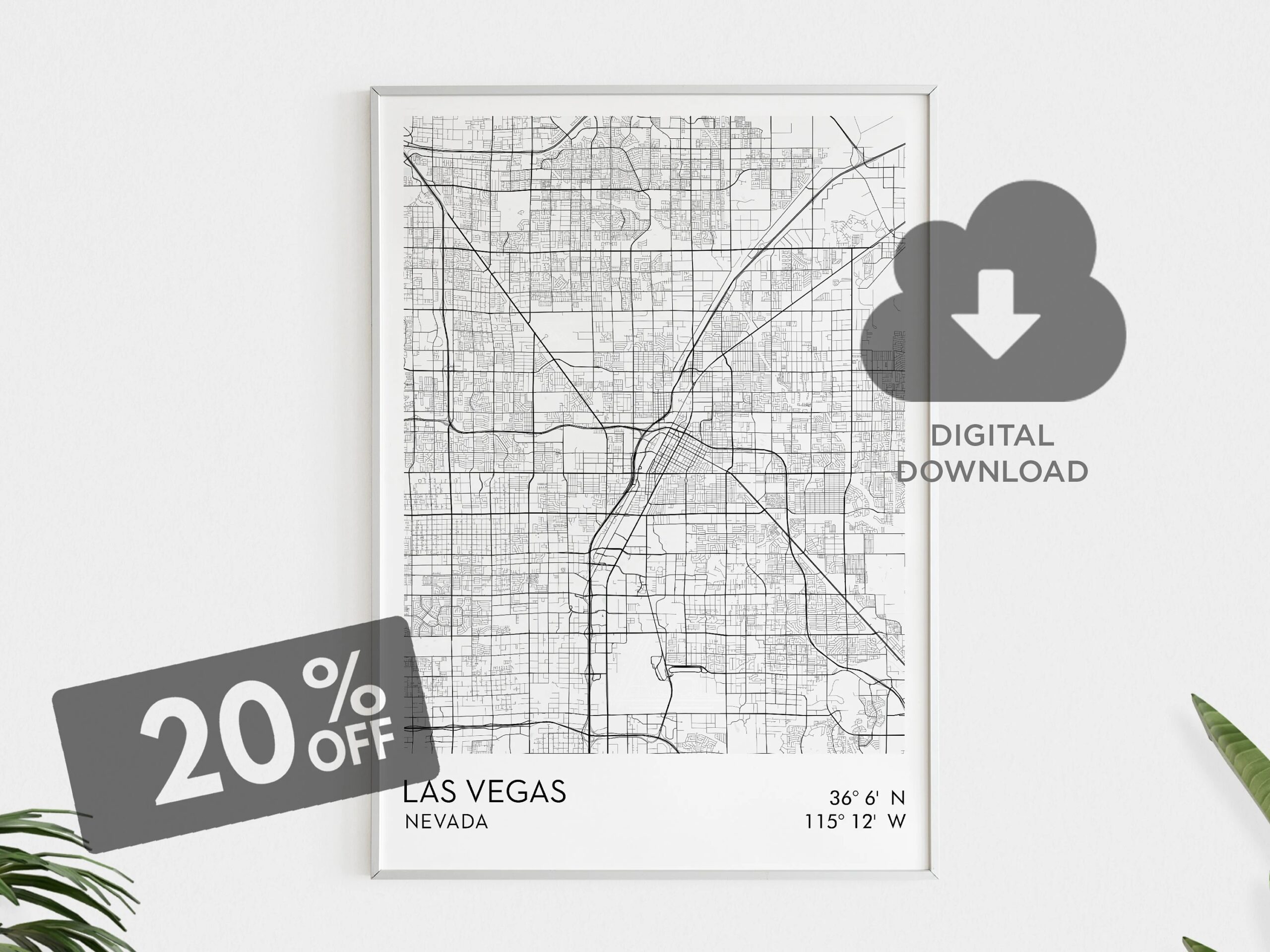 Las Vegas City Map Las Vegas Coordinates Nevada Art Print I Love Vegas Nightlife Vibrant City US Map Large Wall Map Digital Download Etsy