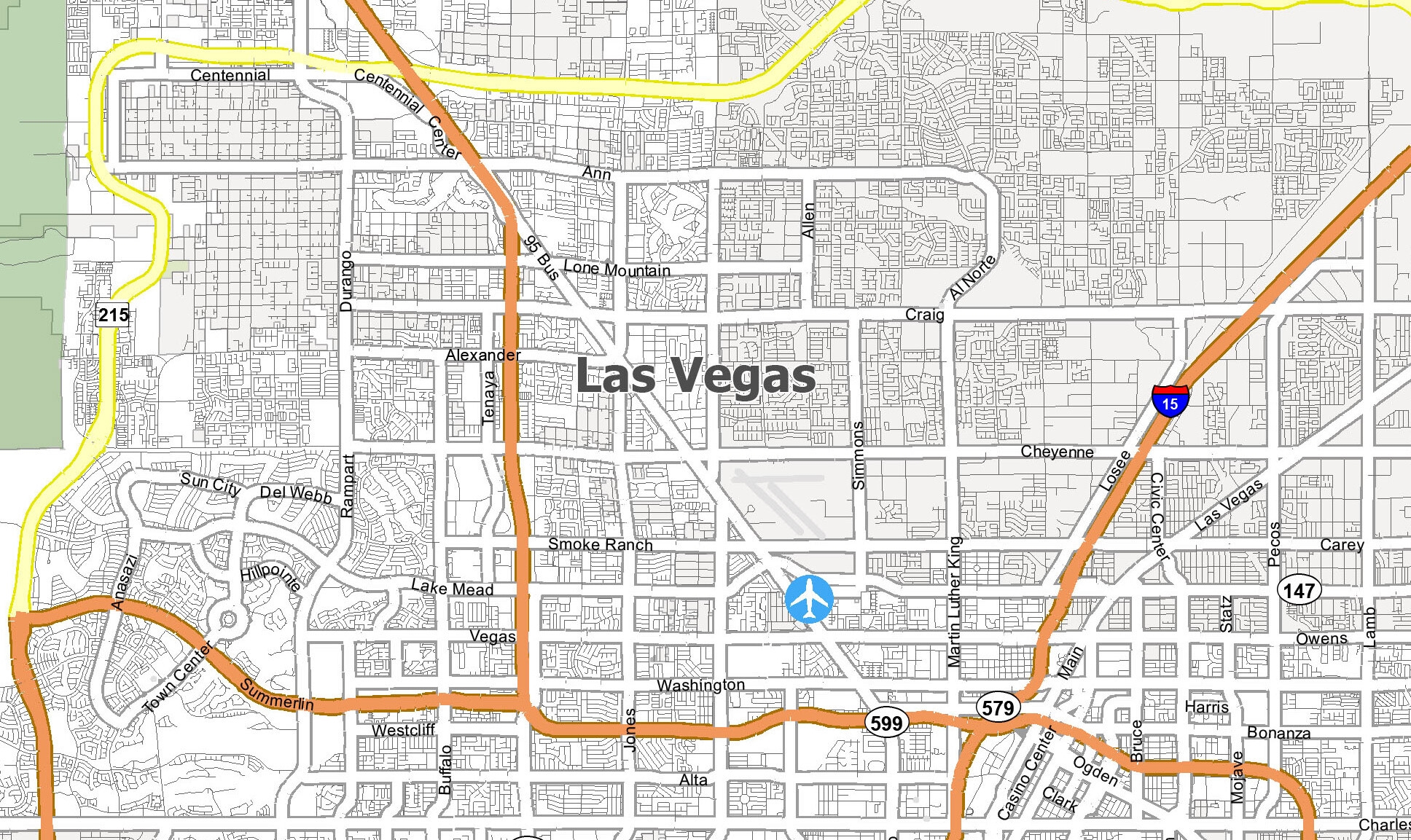 Las Vegas Map Printable Version