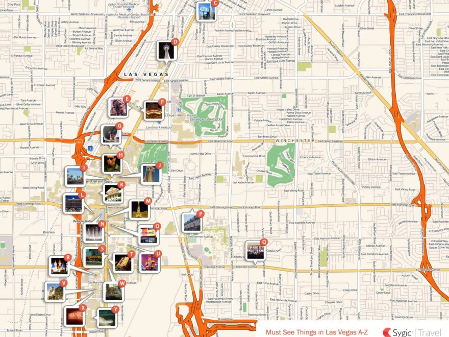 Las Vegas Printable Tourist Map Tripomatic