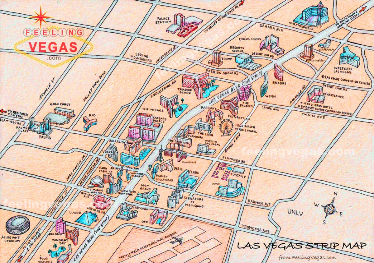 Las Vegas Strip Map 2024 Casino Hotel Map Printable PDF FeelingVegas