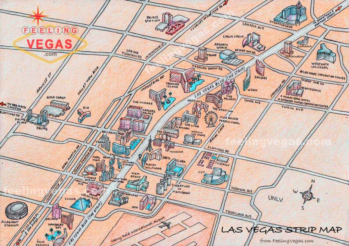 Map Of Vegas Strip Hotels Printable