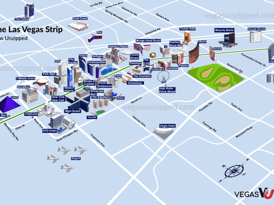 Las Vegas Strip Map Casino Hotel Maps 2025