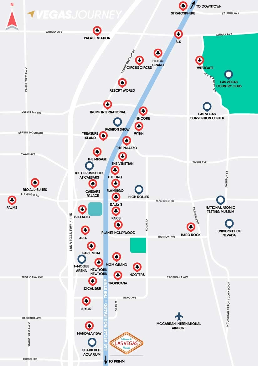 Printable Walking Map Of Las Vegas Strip