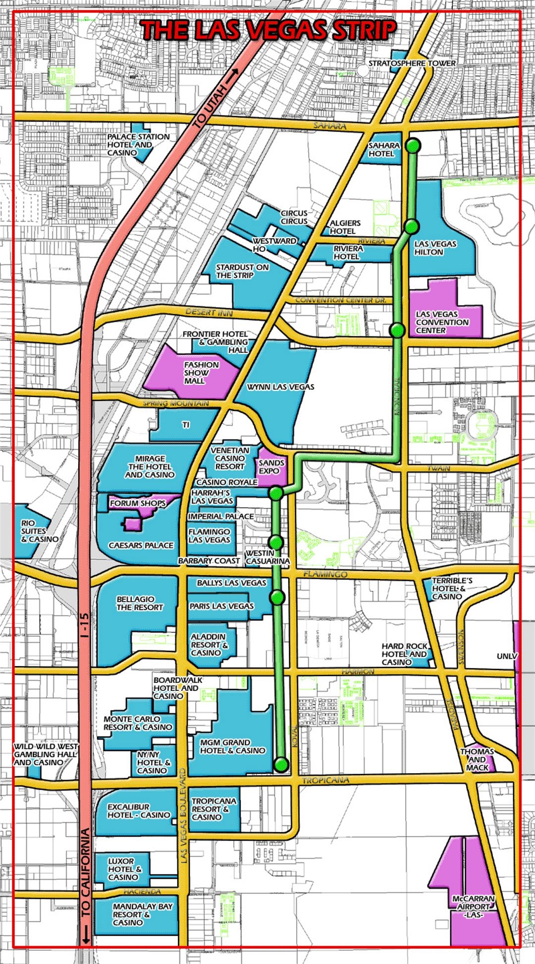 Las Vegas Strip Map Las Vegas Nevada State USA Maps Of The USA Maps Collection Of The United States Of America