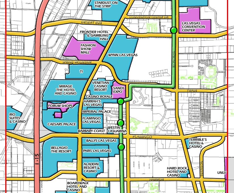 Las Vegas Strip Map Strip Map Of Las Vegas City Vidiani Worksheets Library