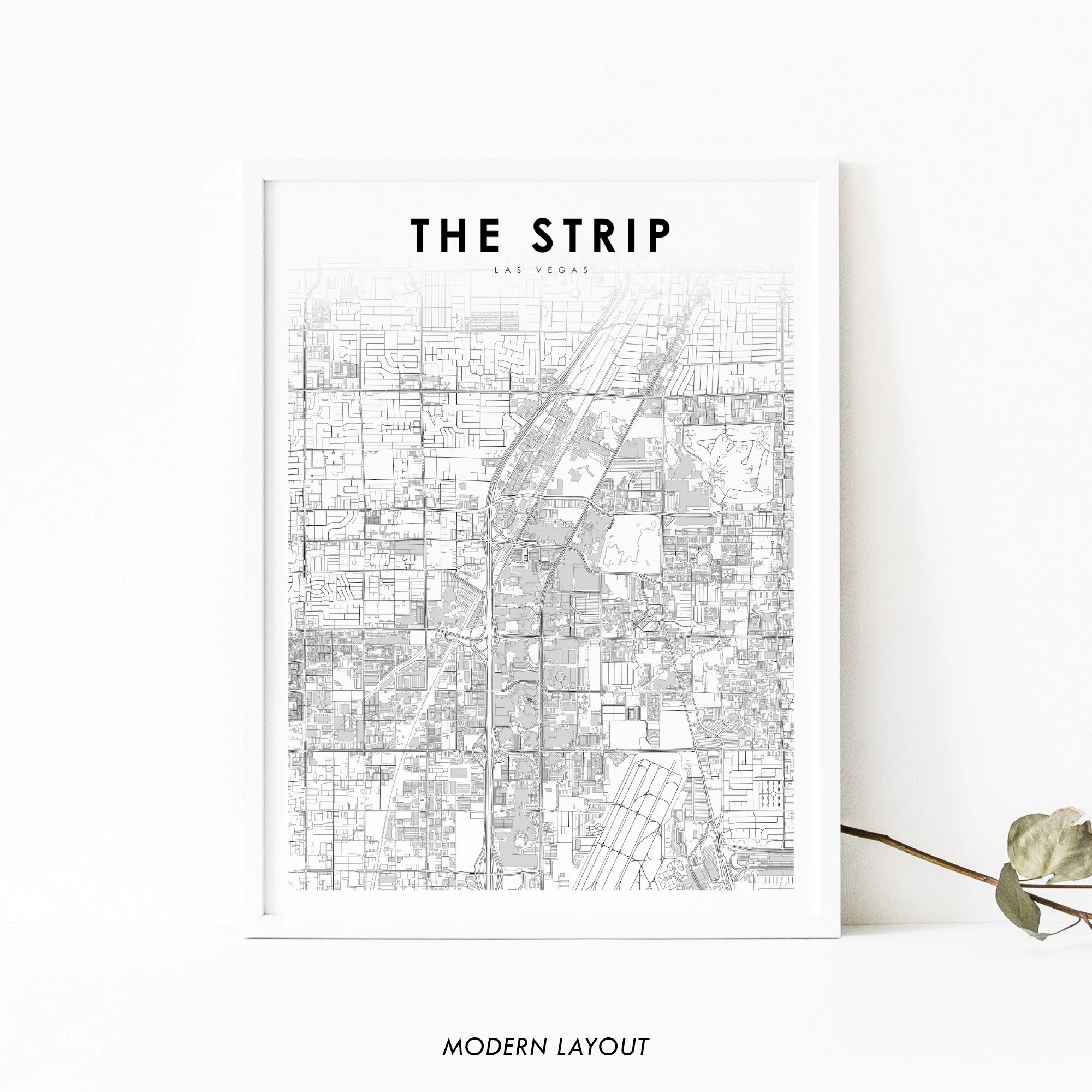 Las Vegas Strip NV Map Print Nevada USA Map Art Poster The Strip city Street Road Map Print Nursery Room Wall Office Decor Printable Map Etsy