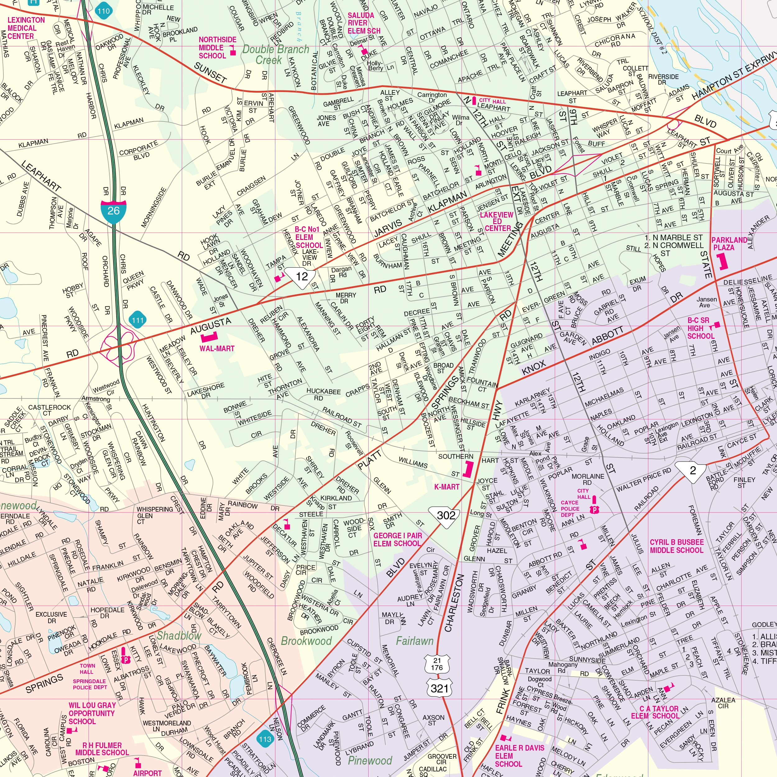 Lexington County SC Wall Map By Kappa The Map Shop
