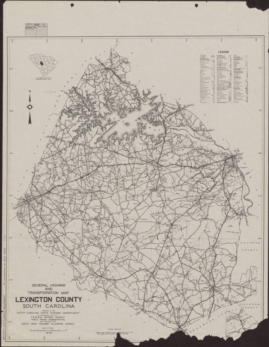 Lexington County South Carolina Department Of Transportation County Road Maps UofSC Digital Collections