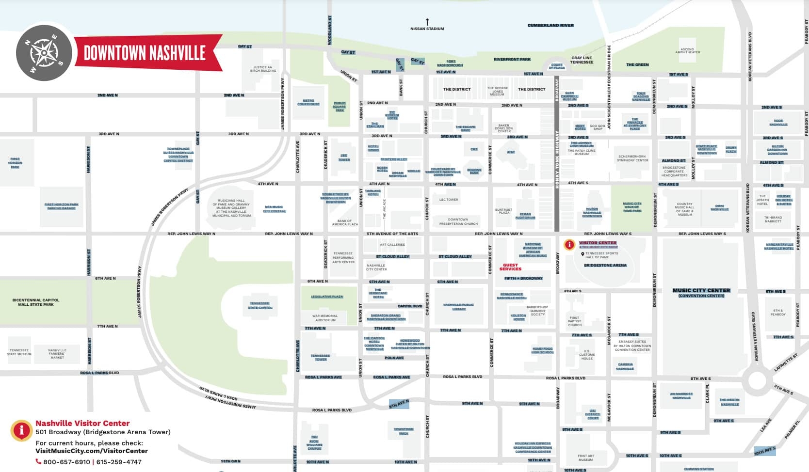 Printable Nashville Bar Map