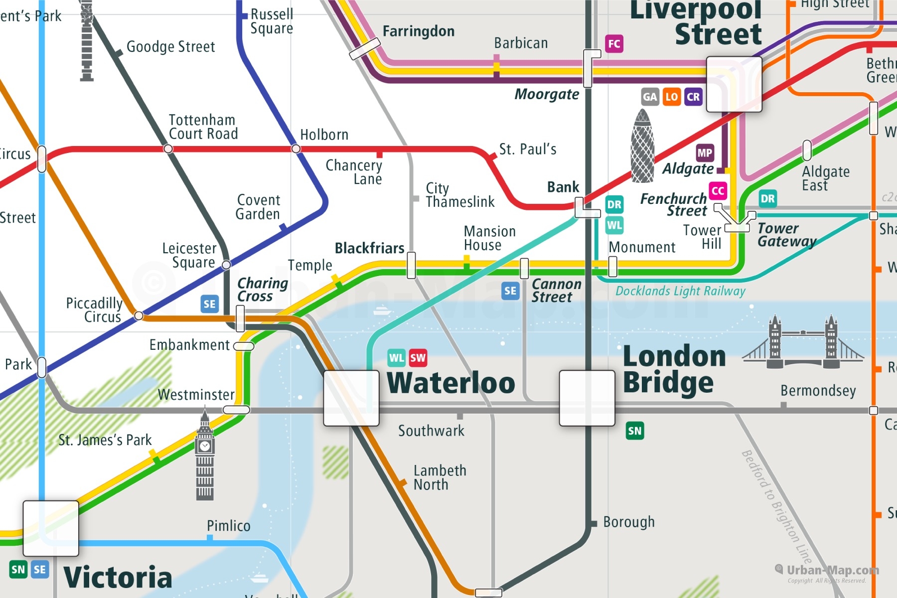 London Rail And Tube Map Printable