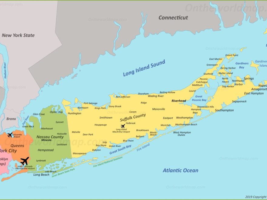 Long Island Map New York USA Map Of Long Island