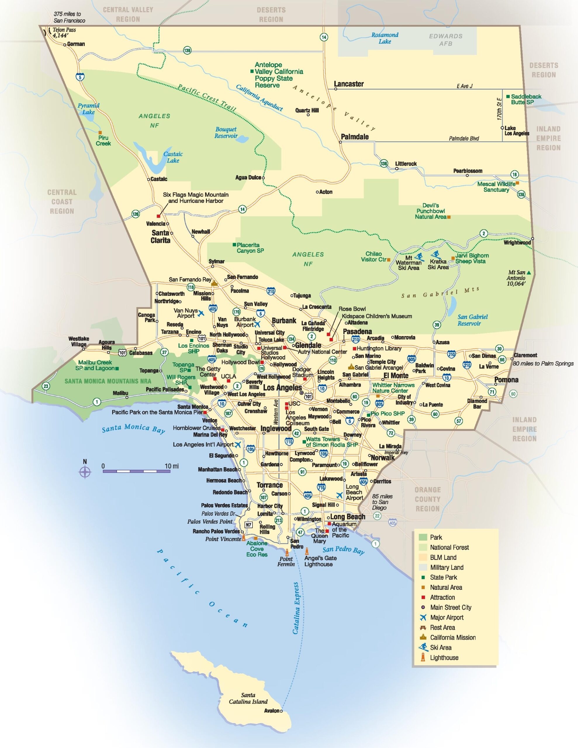 Los Angeles County Map Ontheworldmap