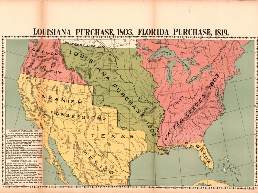 Louisiana Purchase 1803 Florida Purchase 1819 Library Of Congress