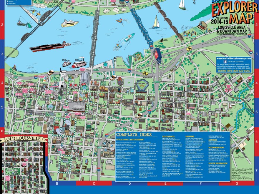 Louisville Downtown Map Ontheworldmap