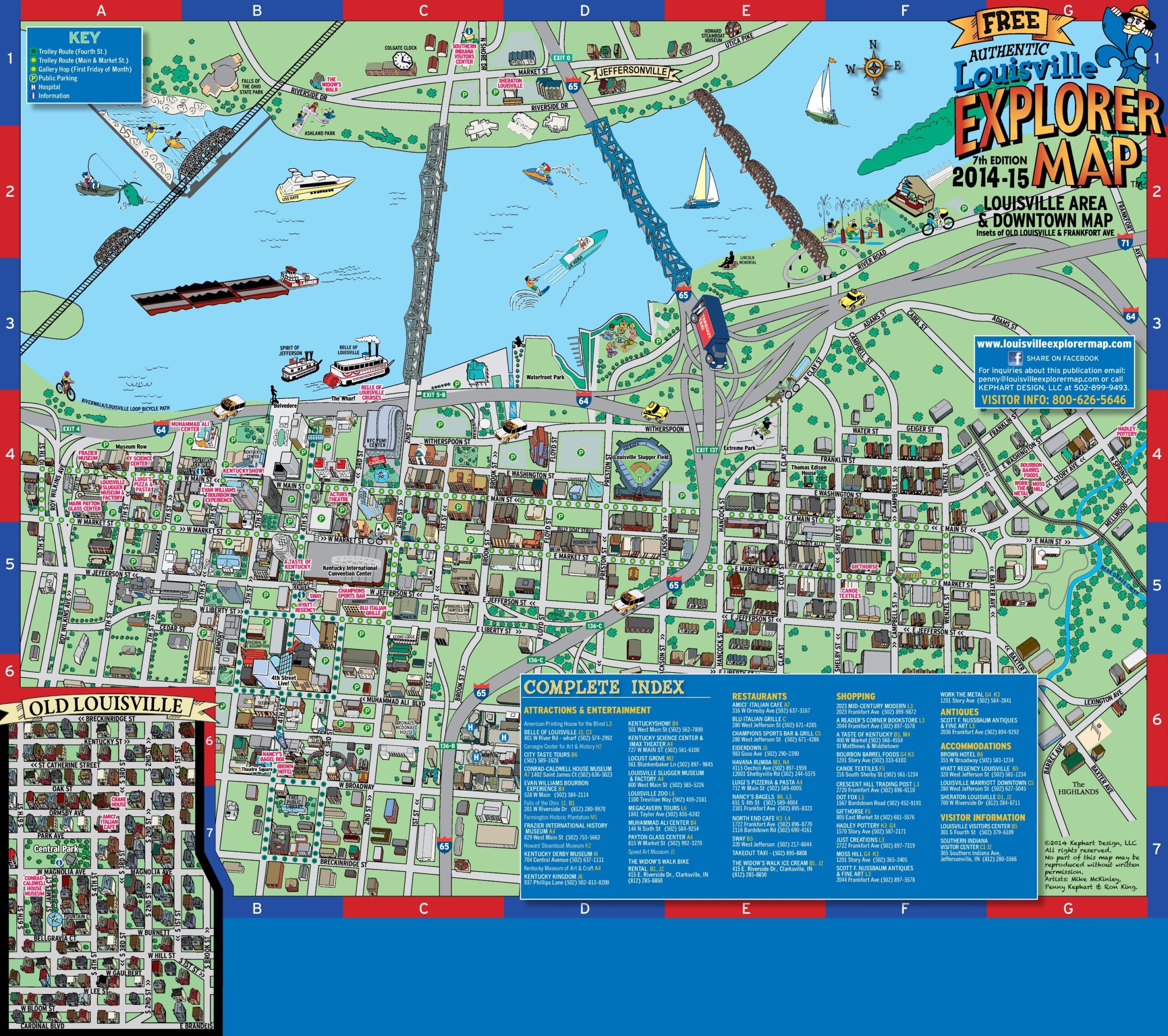 Louisville Downtown Map Ontheworldmap