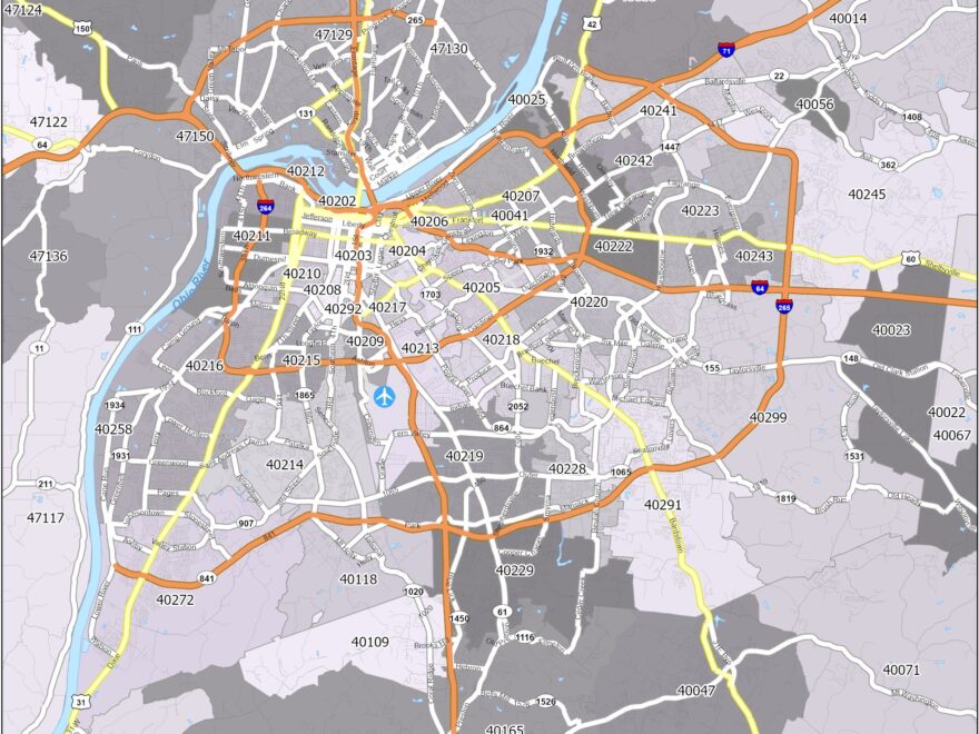 Louisville Zip Code Map GIS Geography