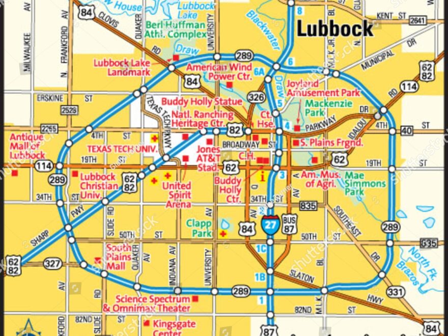 Lubbock Texas Area Map Stock Vector Royalty Free 145248601 Shutterstock