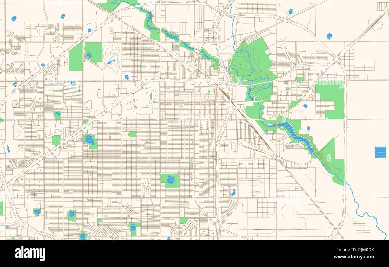 Lubbock Texas Printable Map Excerpt This Vector Streetmap Of Downtown Lubbock Is Made For Infographic And Print Projects Stock Vector Image Art Alamy