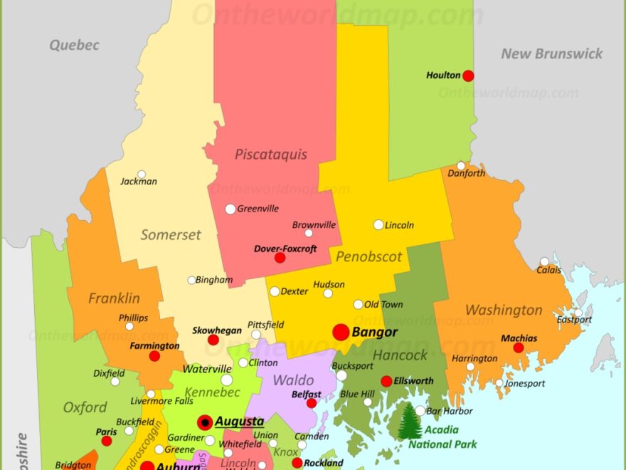 Maine State Map USA Maps Of Maine ME