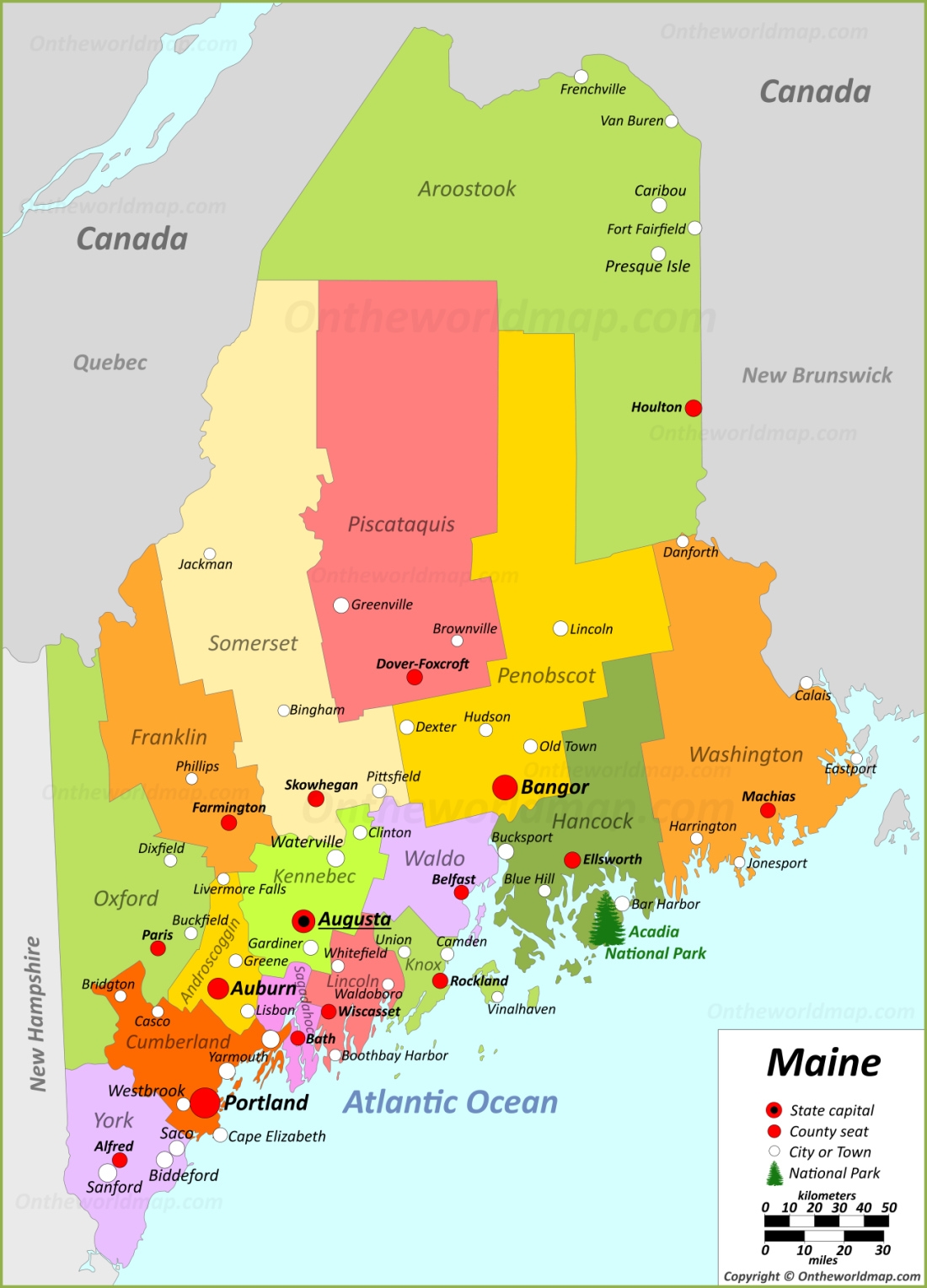 Maine State Map USA Maps Of Maine ME 