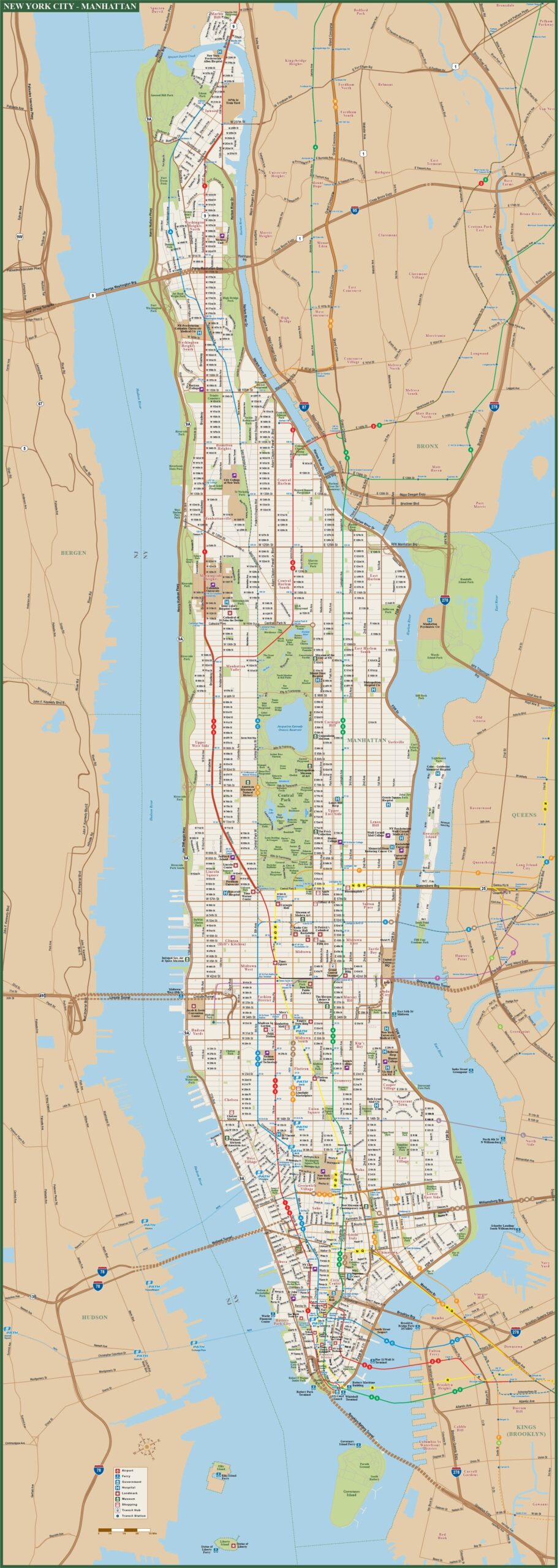 Printable Map Of Manhattan Shopping