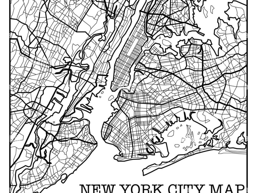 Manhattan Map Black And White Stock Photos Images Alamy