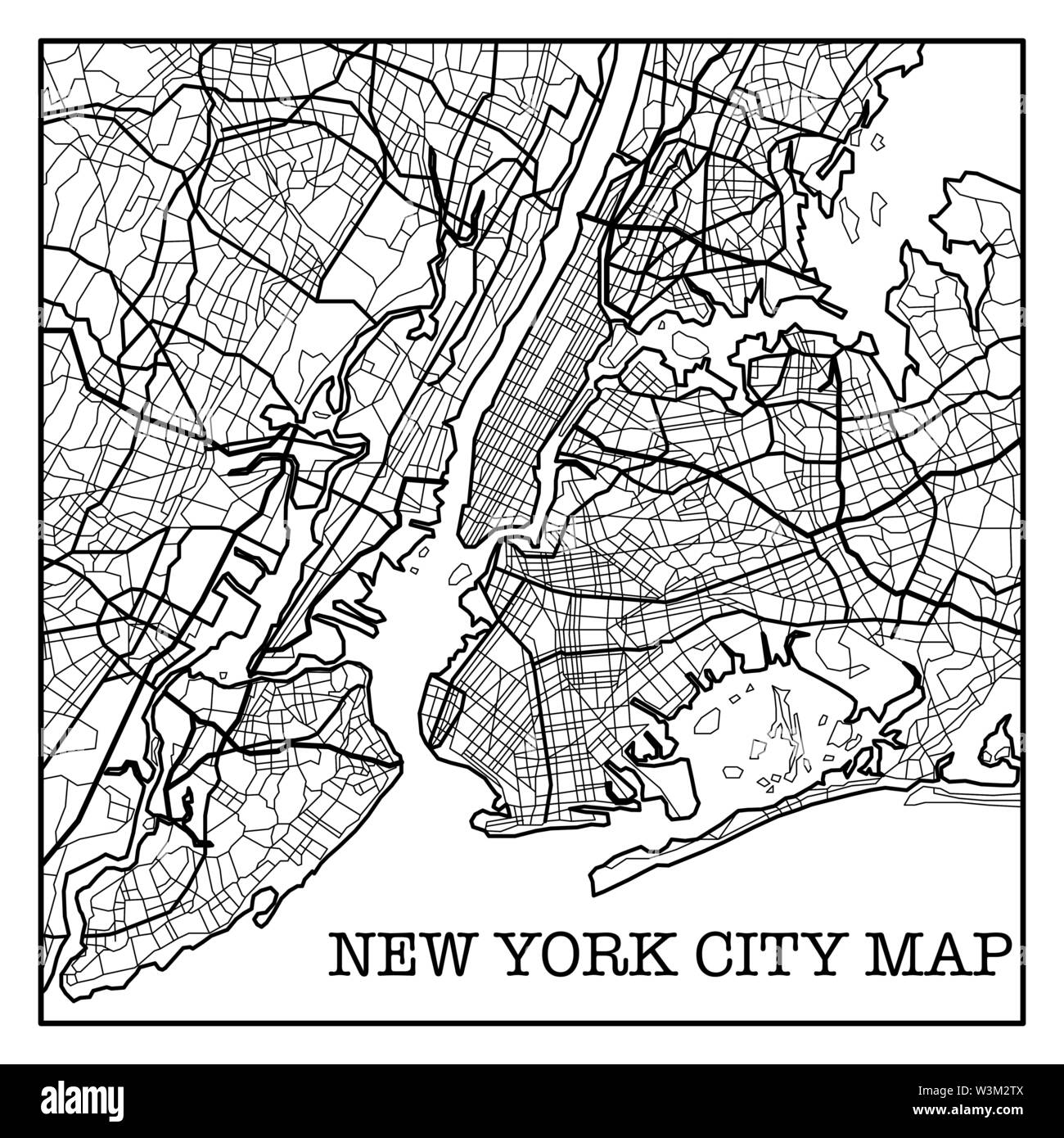 Manhattan Map Black And White Stock Photos Images Alamy