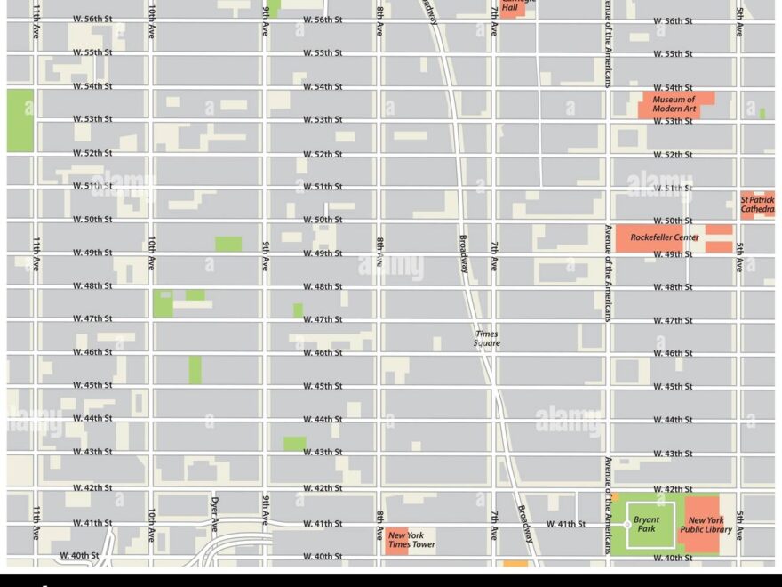Manhattan Midtown Map Stock Vector Images Alamy