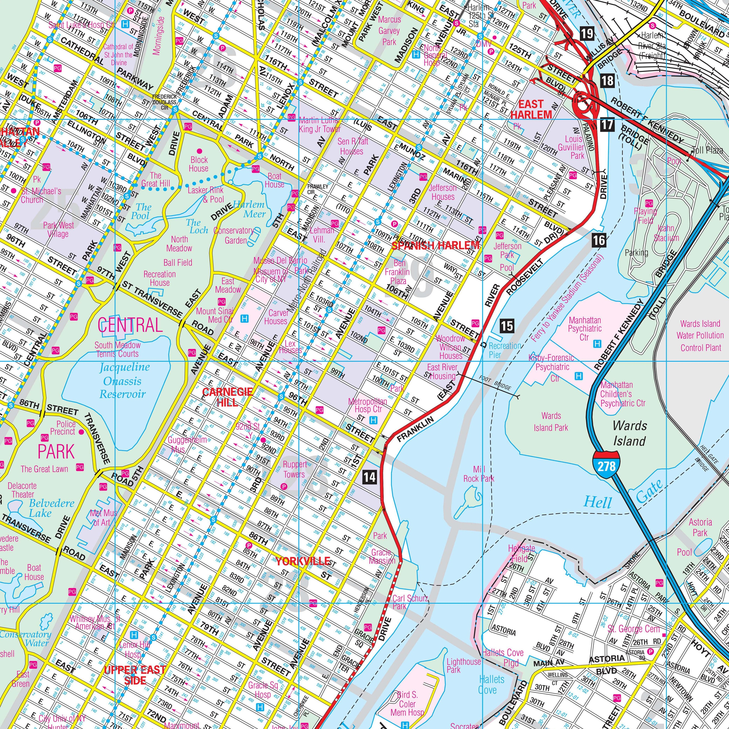 Manhattan NY Wall Map By Kappa The Map Shop