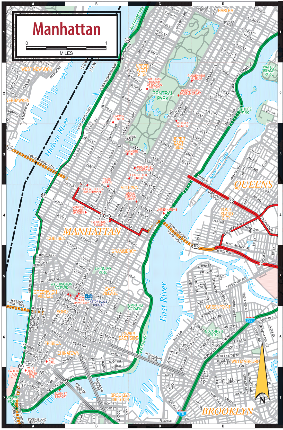 Midtown Manhattan Street Map Printable