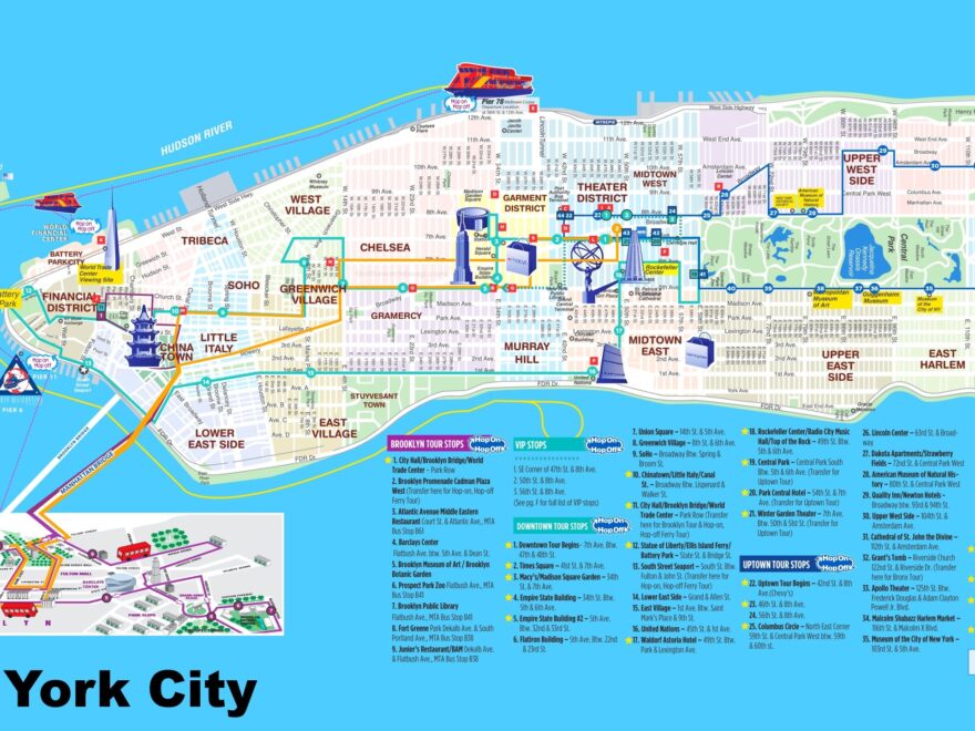 Manhattan Tourist Map Ontheworldmap