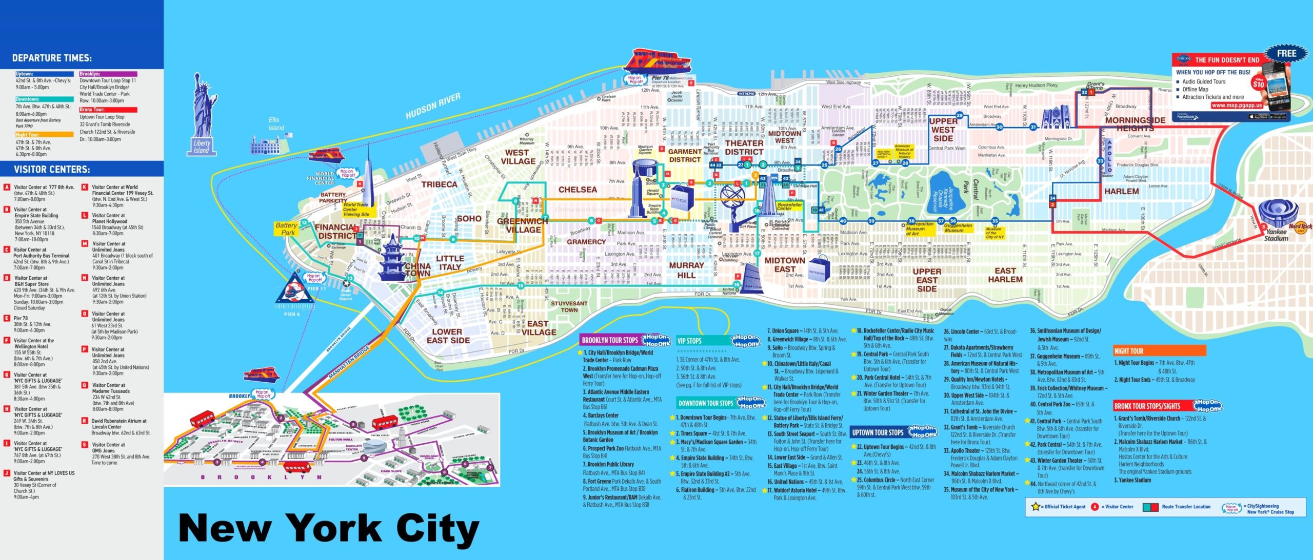 Manhattan Tourist Map Ontheworldmap