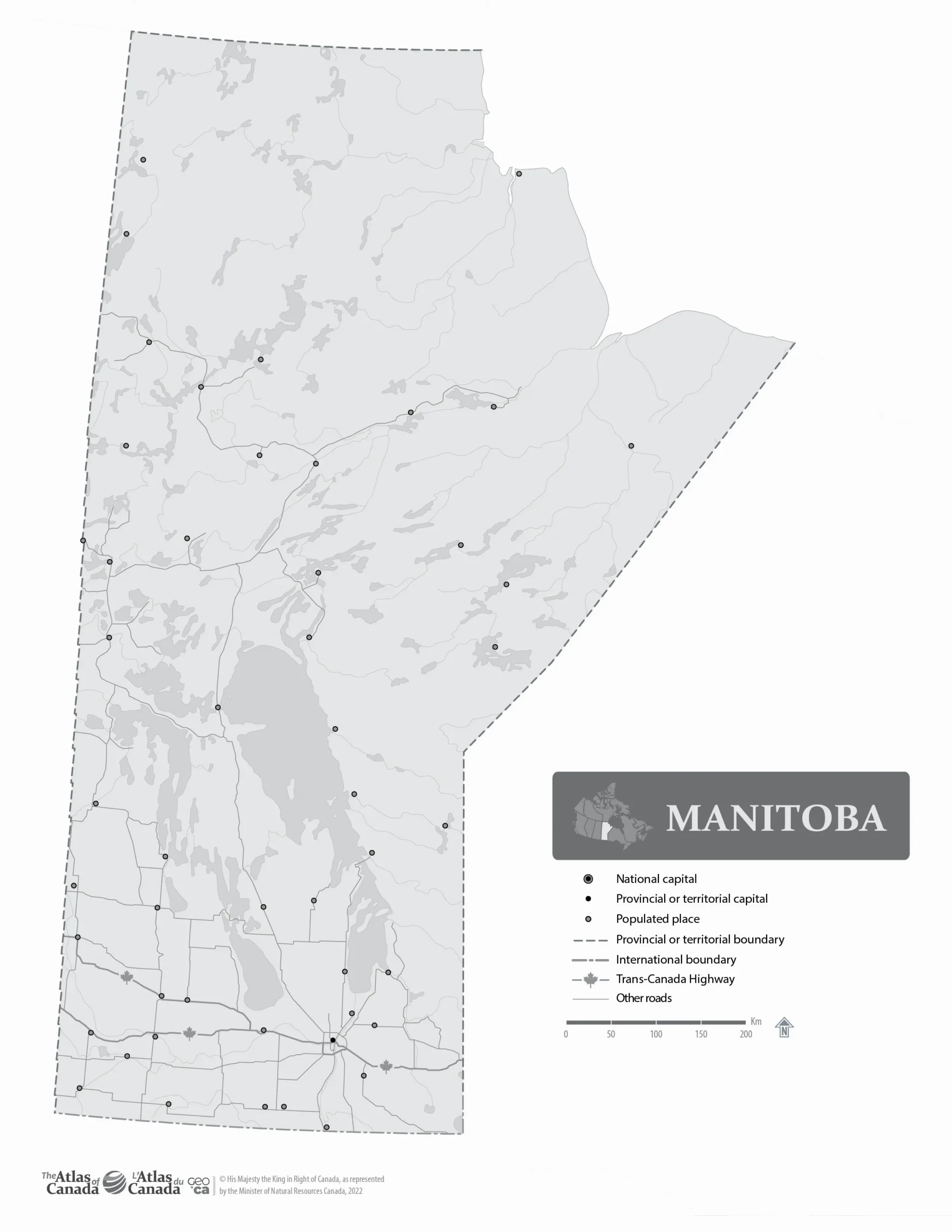 Manitoba Without Names Map Printable JPG PDF Maps