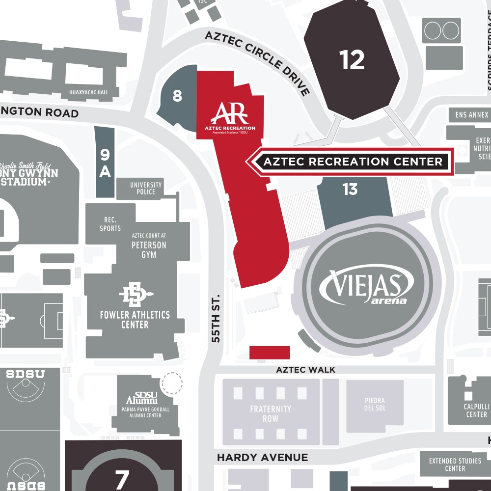 Map And Parking Aztec Recreation A S San Diego State University