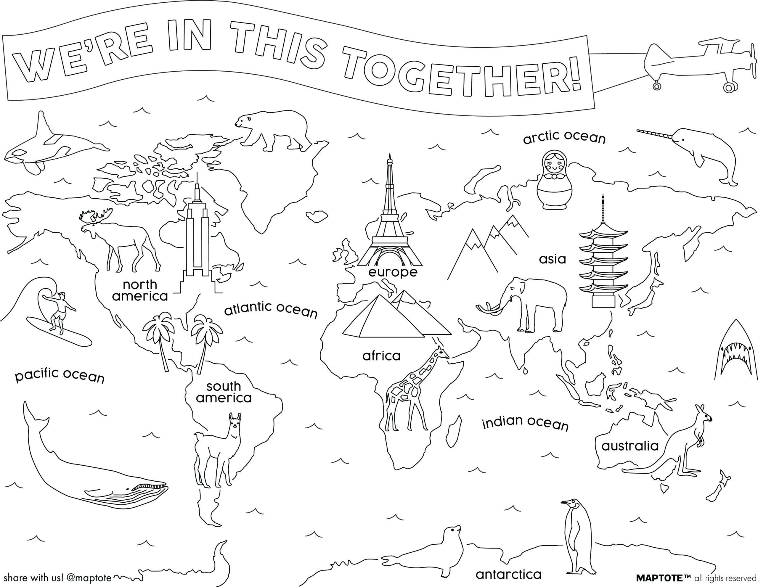 Map Coloring Pages Free Printable Worksheets Library